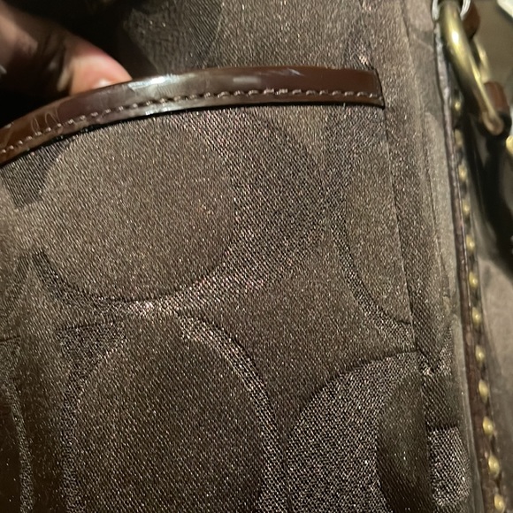 Authentic Coach Signature C Canvas w/ Leather Straps Purse Chocolate G0768-11505 - Picture 6 of 7